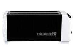 Prajitor de paine Hausberg HB-185NG, 1300 W, 4 felii, declansare automata, Negru